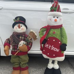 Standing Plush Snowman Set