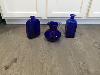 Blue Glass Vases - $5.00 ea.