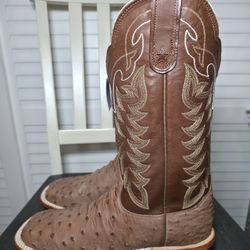 Tony Lama San Saba Full Quill Ostrich Boots E9323 Men's Size 10 D