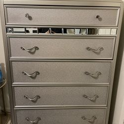Silver 5 Drawer Chest