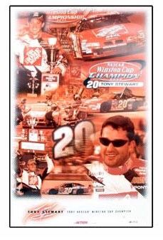 Nascar tony stewart 2002 championship poster brand new
