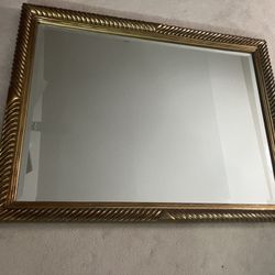Beveled Gold Frame Mirror 