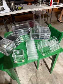 7 pc Acrylic Makeup Organizer Set