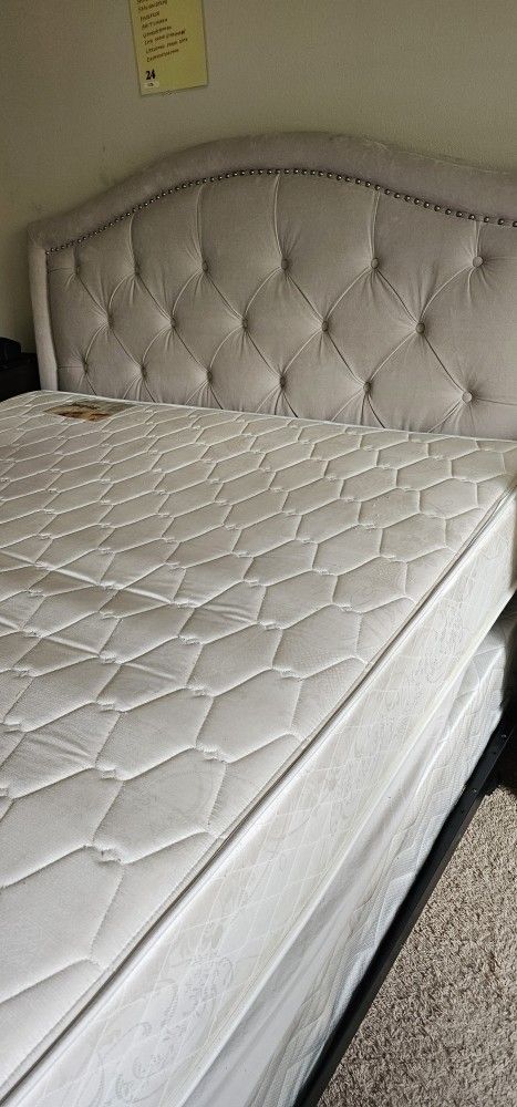 Bed  With Headboard, Mattress Bedframe