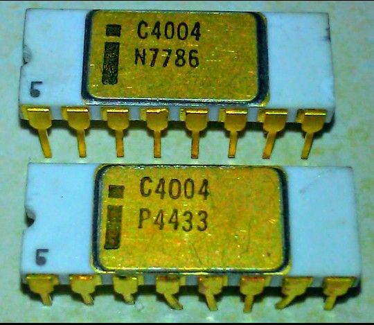 2 Pcs. Gold Intel 4004 microprocessors In Virginia