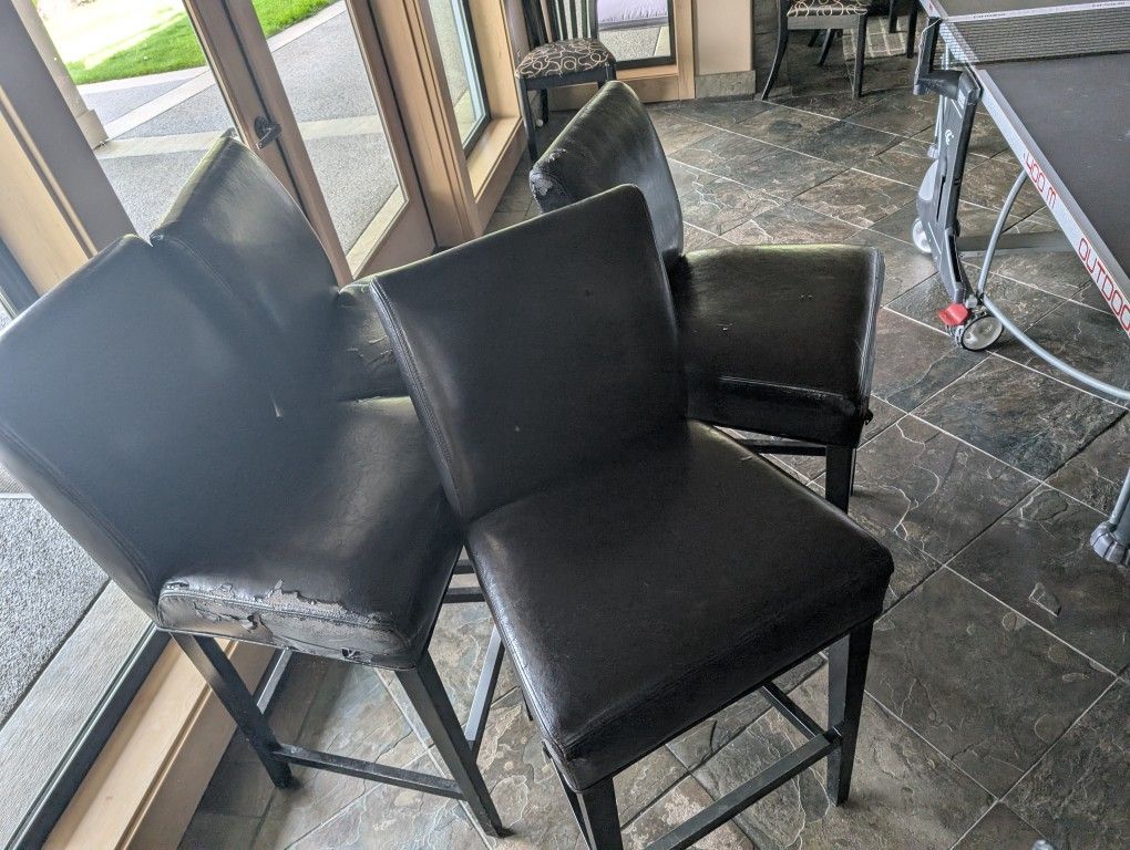 4 Tall Leather Chair Set! Free