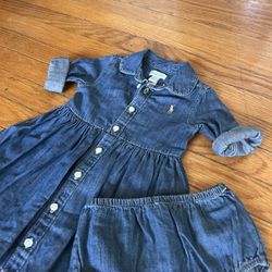 Polo Ralph Lauren denim dress with matching bloomers #PoloRalphLauren #DenimDress