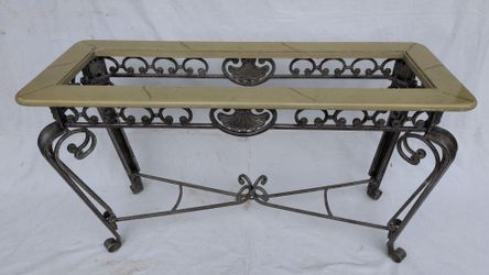 Brunette wrought iron console table