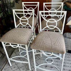 four 27 inch height stools With Very Nice Cushion And New Upholstery