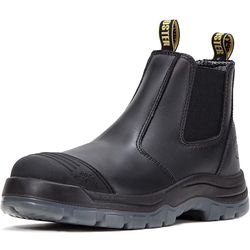 ROCKROOSTER Mens Work Boots, 6 inch Steel Toe, Pull On Safety Leather Chelsea Work Shoes Static Dissipative(AK227, AK222) Size 11.5 Men