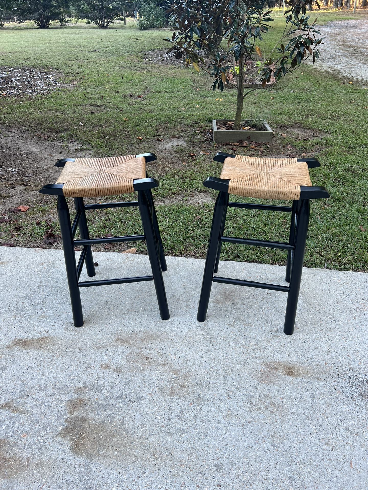 Pair of Upcycled Farmhouse Stools