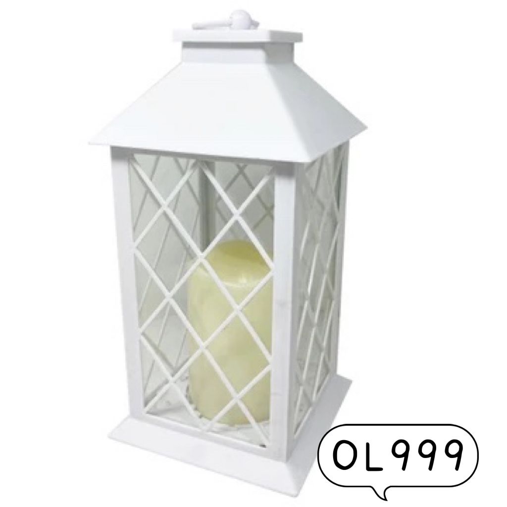 led lantern With pillar candle