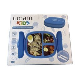 Umami Kids Lunch Box Leak-Proof 800mL Blue 3 Compartments Microwave Safe Cutlery