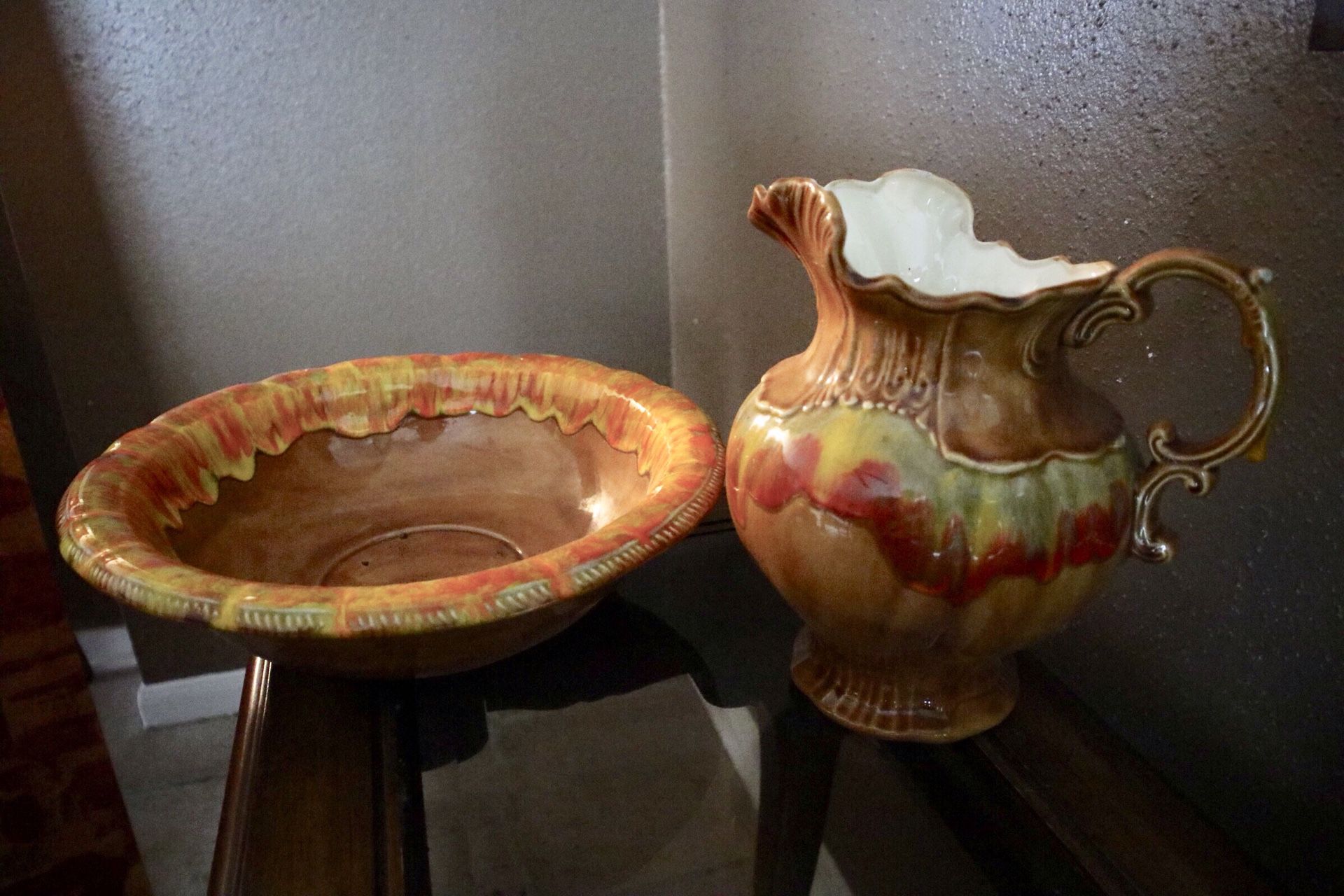 Decorative Pitcher and Bowl