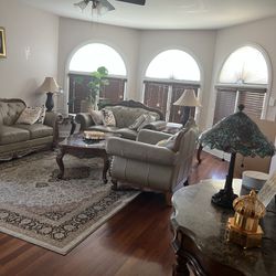 Full Living Room Set With Couch, Loveseat, Armchair, Side Tables, Coffee Table, And Console Table
