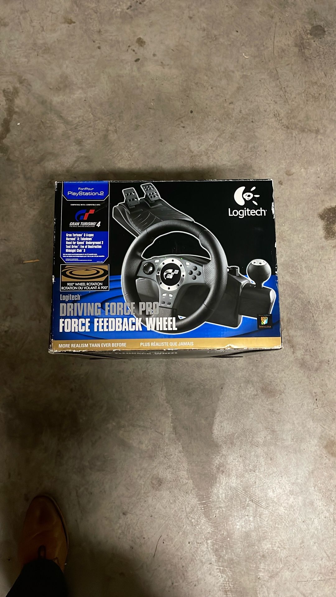 Logitech Driving Force Pro Steering Wheel Pedals w Power Cord PC PS2 PS3 open box