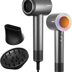 Hair Dryer, 160000 RPM Professional High-Speed Blow Dryer 2 Billion Negative Ionic Care Hair Dryer (Black Gray)