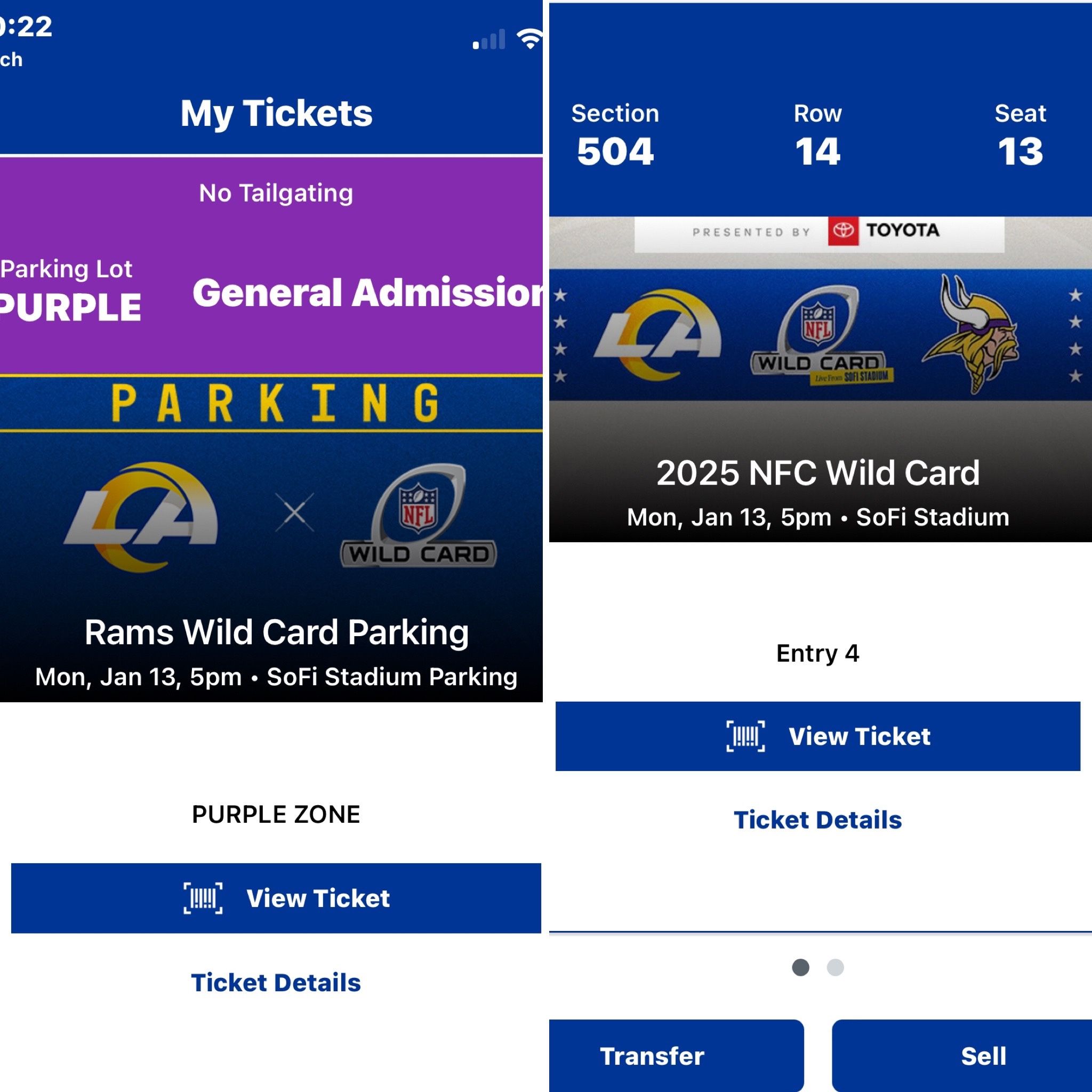 Rams Vs Vikings Plus Parking