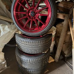 Cosmis R1 Hyper Candy Red wheels