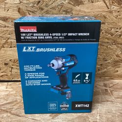 Makita 18V LXT Lithium-Ion Brushless Cordless 4-Speed 1/2 in. Sq. Drive Impact Wrench w/ Friction Ring Anvil, Tool Only