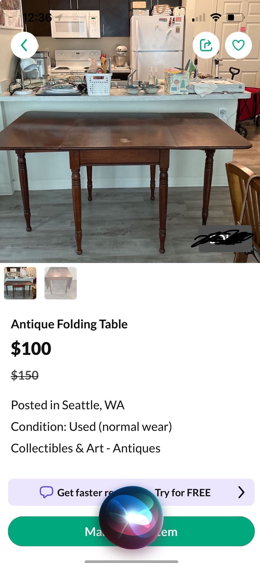 Antique Folding Table