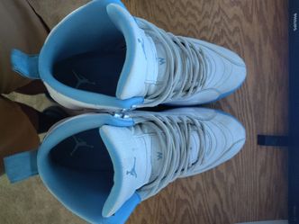 Jordan 12 Blue and white Grad school