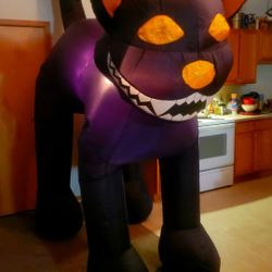 Halloween Decoration: Indoor/outdoor,  (12' x ) feet Huge Cat,  blow up, LED lights, Firm! 