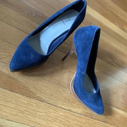 Blue Suede Bakers Pumps Size 6 Women