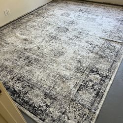 Istana 9x12 RUG- White Cream/ Gray living room rug