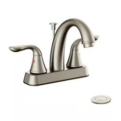 Glacier Bay Ivie 4 in. Centerset 2-Handle Bathroom Faucet in Brushed Nickel