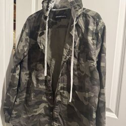 Molokai Surf Co. Camouflage Hooded Jacket Size xl