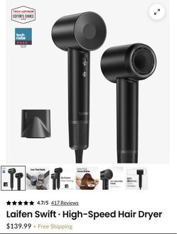 New Laifen Hair Dryer Swift Ionic Black