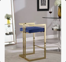 Velvet & Gold Stainless Steel Barstools