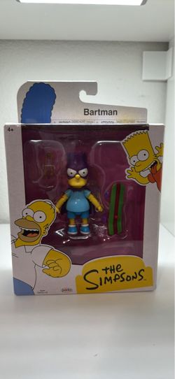 The Simpsons Bartman Figure Jakks Pacific 4" w/ Skateboard NIB
