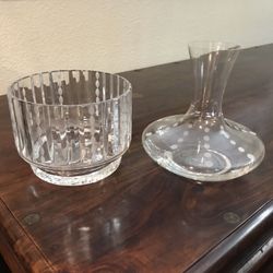 Mikasa Glass Wine Decanter and matching Bowl