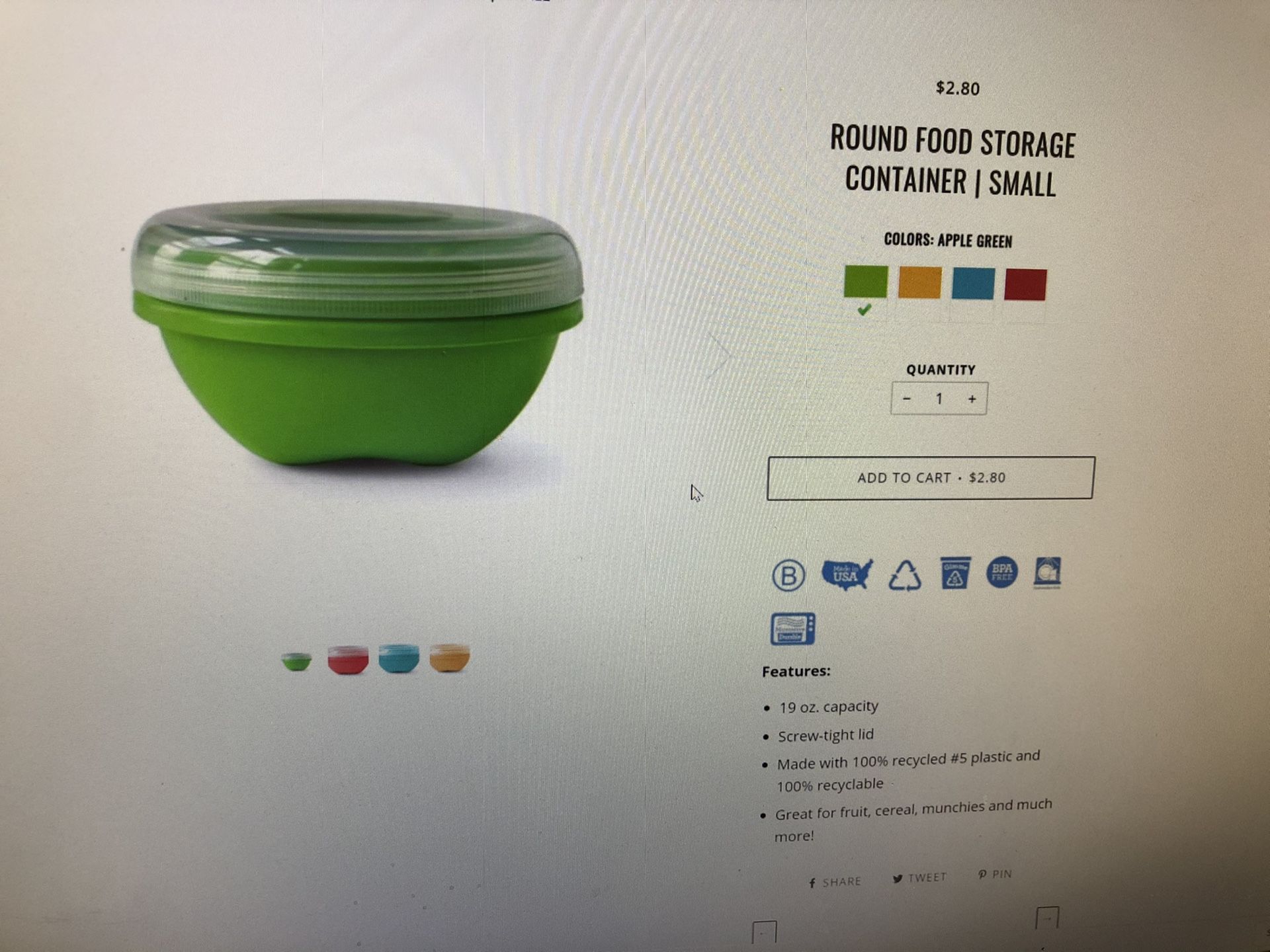 Round Food Storage Container