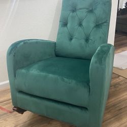 Green Velvet Rocking Chair