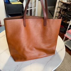 Designer Madewell, large leather tote bag