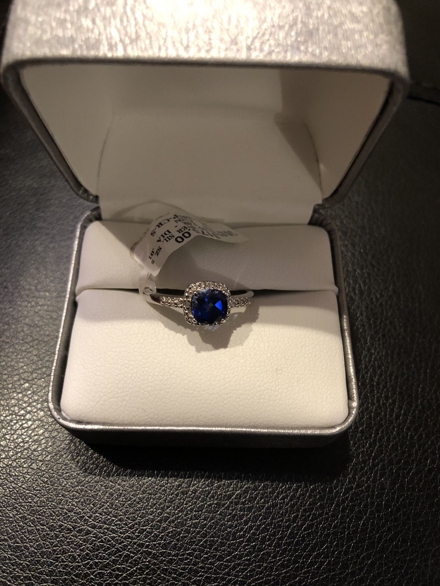 NEW Sterling Silver 925 1.08 TW Sapphire Ring, Sz 8