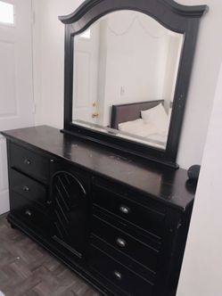Black Dresser with Mirror