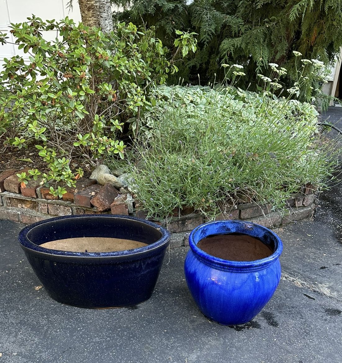 🪻BEAUTIFUL Large Ceramic Pots Ocean Blue & Deep Marine Blue