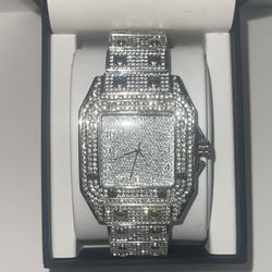 Fully Iced Out Stainless Steel Watch