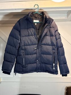 Calvin Klein Navy Puffer Jacket with Hood