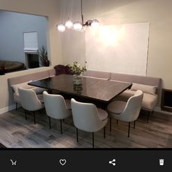 West Elm Dining chairs and banquet bench seats