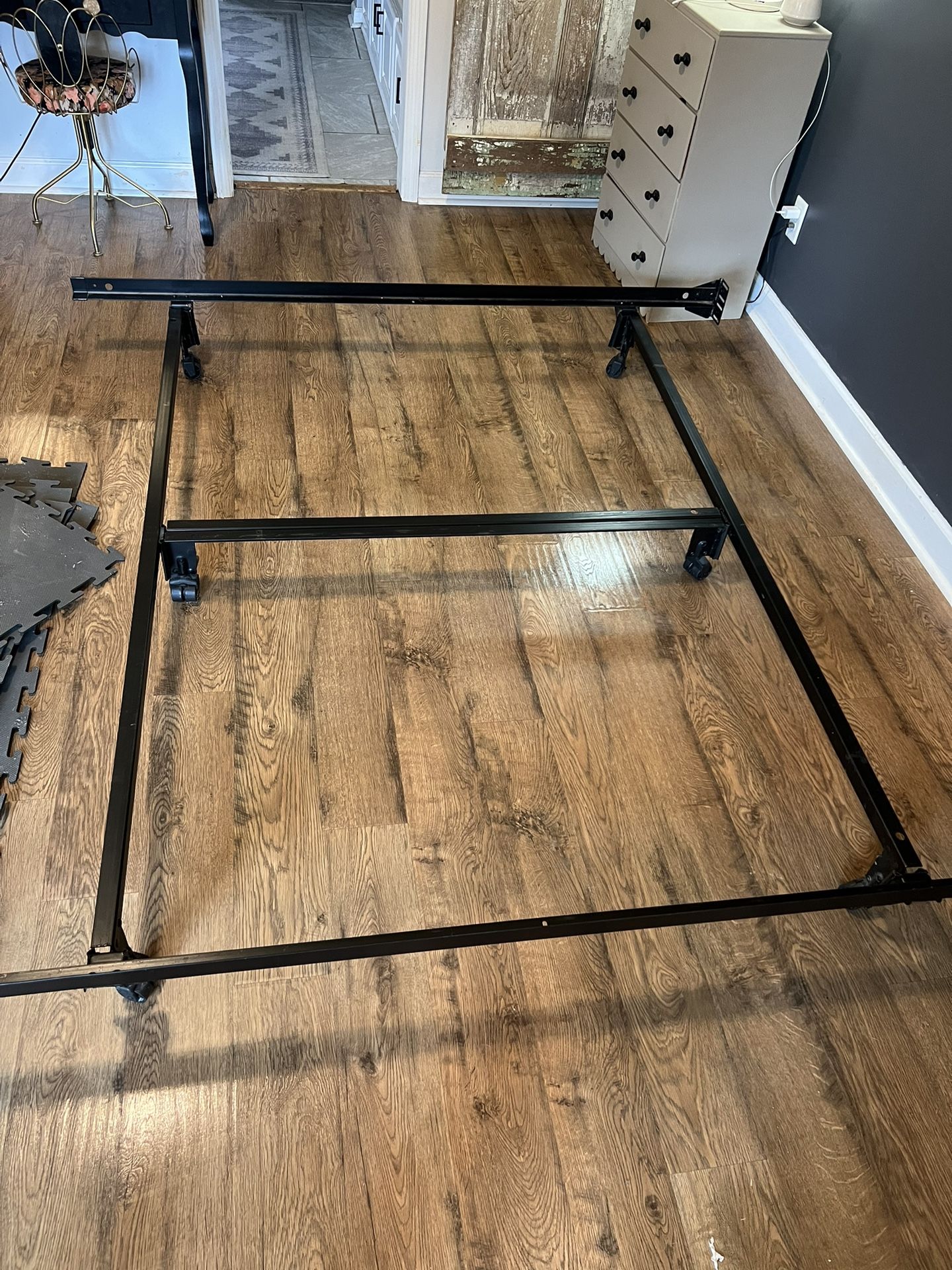 King Size BedFrame With 2 Box Springs.