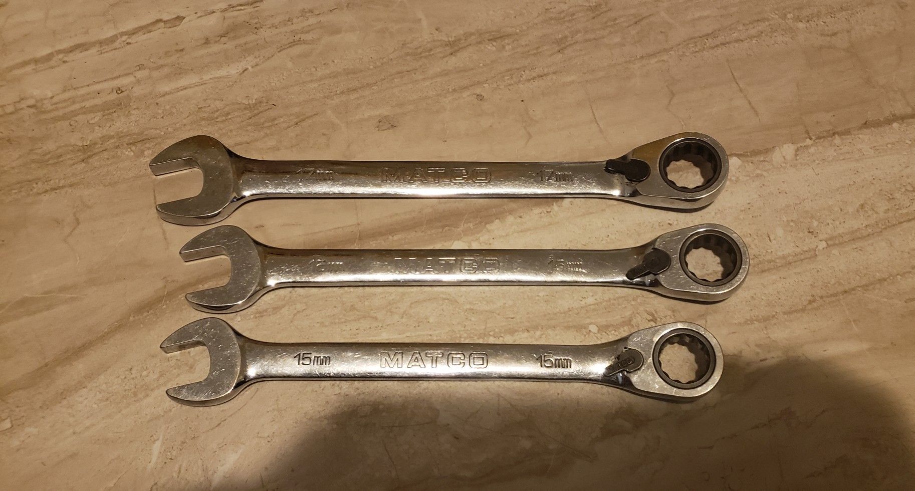 Matco wrench ratching set 15mm 16mm 17mm