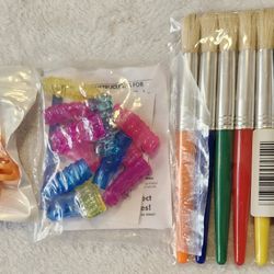 New in Package- 12 pk Gel Grip Pencil Grips, 10 pk Big Paint Brushes, and 3 Pk Pencil Grip Posture Correction Training Writing Aids