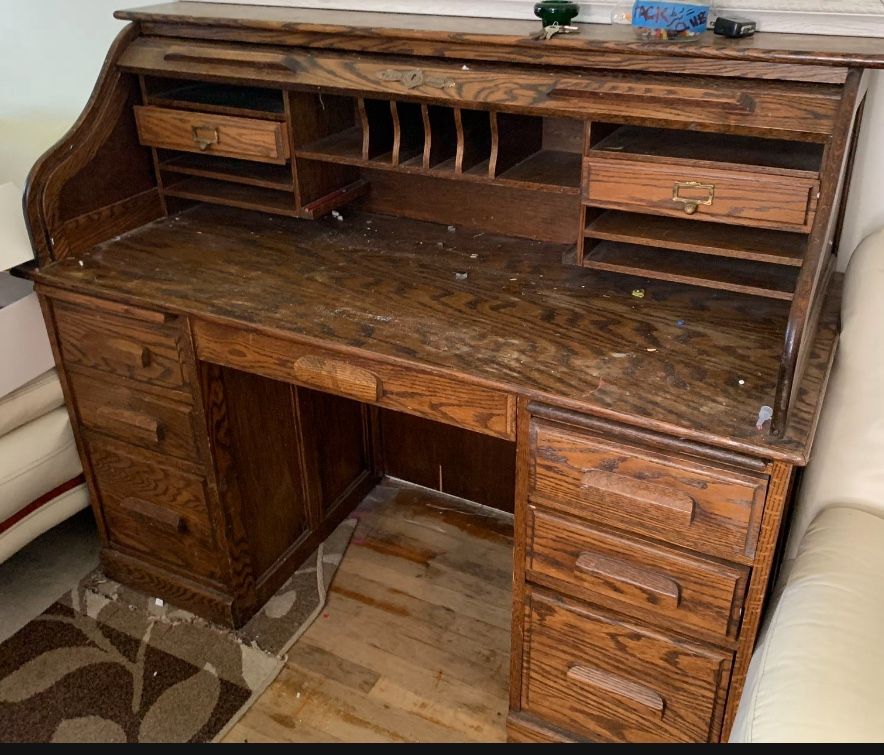 Oak Roll Top Desk