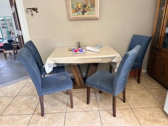 Table and four chairs
