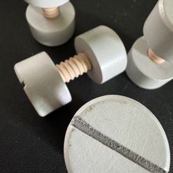 4 Decor Wooden Screw-in Nuts. 2” Tall X 1” Wide Brand new. Great condition